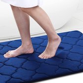 Memory Foam Badkamermat, antislip, zachte badmat, absorberend, wasbaar, onderhoudsvriendelijk, 40 x 60 cm, marineblauw
