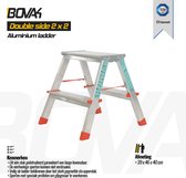 Bol.com Bovak huishoudtrap - dubbele trap 2 treden - inklapbaar Aluminium keukentrapje - EN131 TÜV Gekeurd - keukentrap - kleine... aanbieding