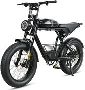 P4B - Fatbike - Fatbike électrique - Vélo électrique - VTT électrique - E bike - Zwart - Garantie 1 an - Légal sur la voie publique