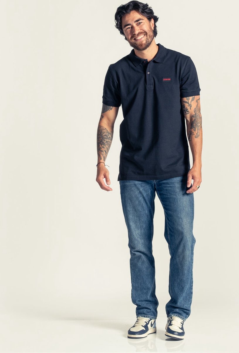 LEBASQ - Chet's Polo voor heren - Piqué Polo - Met Korte Mauw - Navy - L - Duurzaam Katoen
