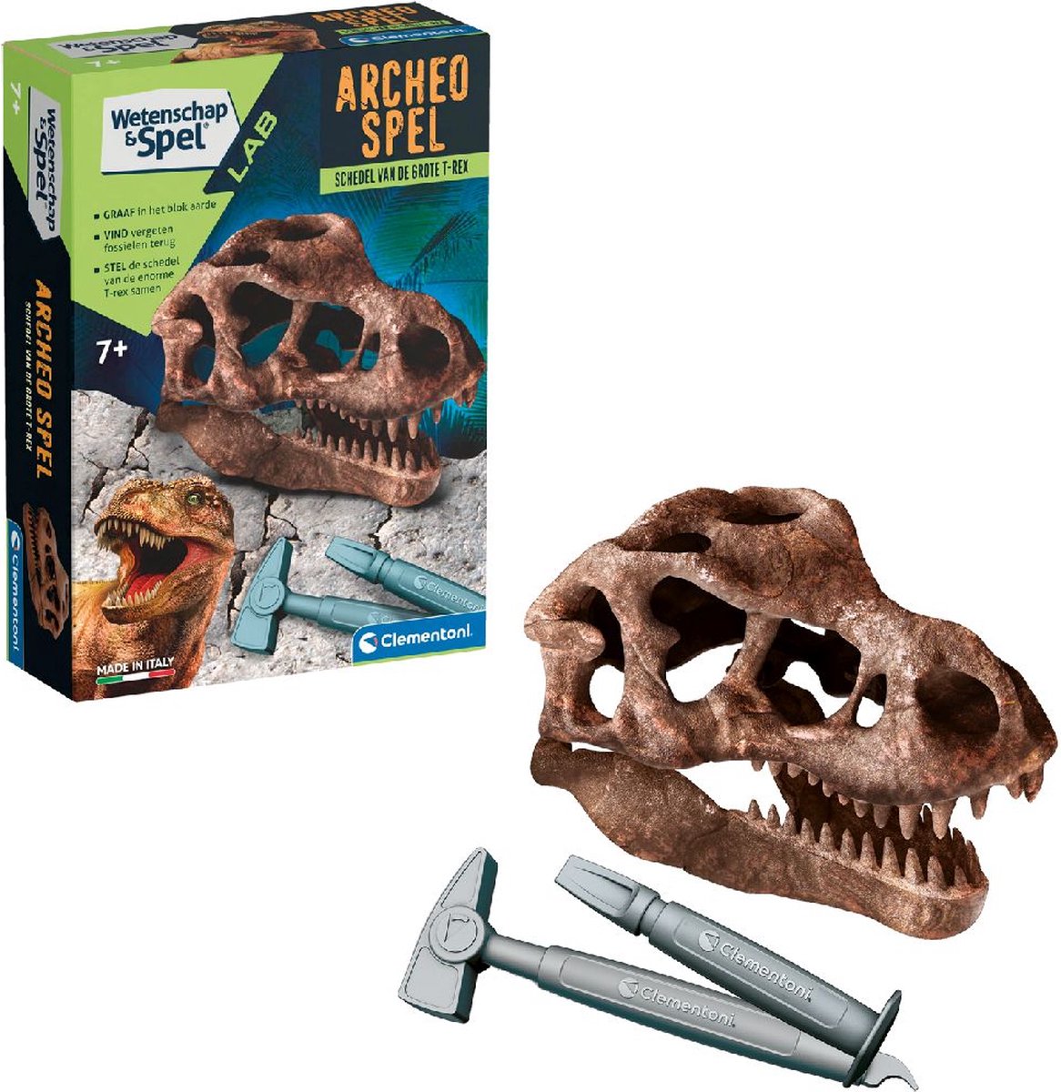 Clementoni Wetenschap & Spel - Archeo Spel - Schedel van de Grote T-Rex - Dinosaurus Speelgoed - Vanaf 7 jaar