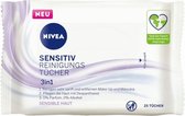 Nivea Face – Lingettes démaquillantes Sensitive Aqua 25 lingettes