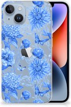 TPU Case voor Geschikt voor iPhone 14 Flowers Blue
