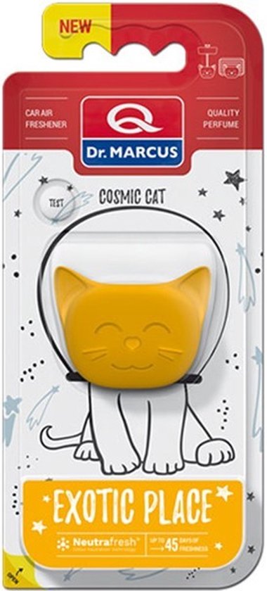 Dr. Marcus Exotic Place Cosmic Cat autogeurtje met neutrafresh technologie - Luchtverfrisser auto - Tot 45 dagen geurverspreiding - 20 Gram