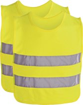 Veiligheidsvest - 2x - voor kinderen - geel - Reflecterende/fluoriserende veiligheidshesjes