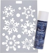 Modèle de fenêtre de Noël flocons de neige - feuille 21 x 30 cm - avec spray à neige 150 ml