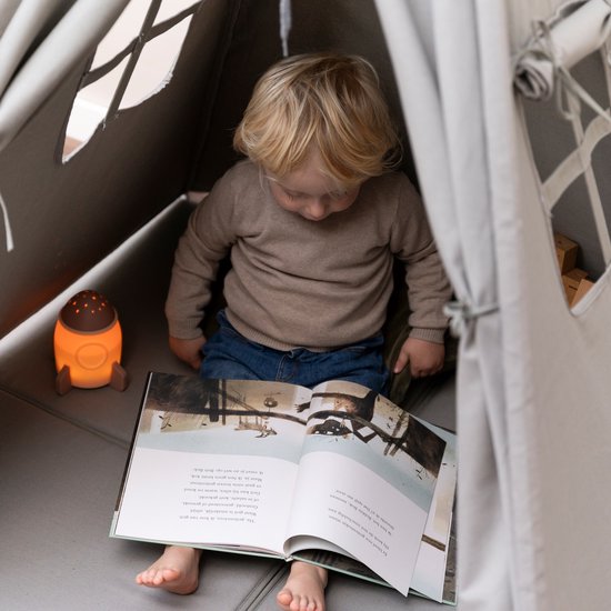 Sunny Alba Tipi Tent Grijs voor kinderen - Wigwam Speeltent met ramen van katoen - Tipi tent kinderen met Kussen kleed - 120x120x160cm - Stokken van FSC hout van Atmosphera — afbeelding 5