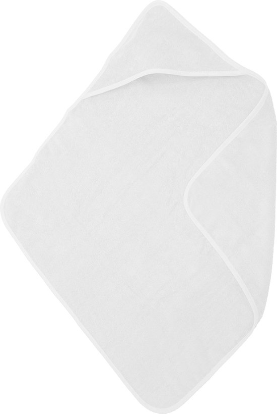 Cape de bain bébé en éponge The One - 75 x 75 cm - Poncho de bain - Haute absorption d'humidité - 100% Coton peigné - 450 gr/m² - Blanc