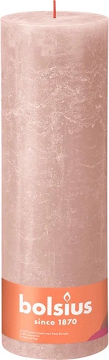 Bolsius 4 stuks Bolsius poeder roze rustiek stompkaars 300/100 (200 uur) Misty Pink