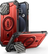 SUPCASE UB Pro MagXT Coque adaptée pour Apple iPhone 15 Pro – Coque arrière avec protection d'appareil photo – Compatible avec MagSafe – Protection Extra de l'appareil photo – Rouge