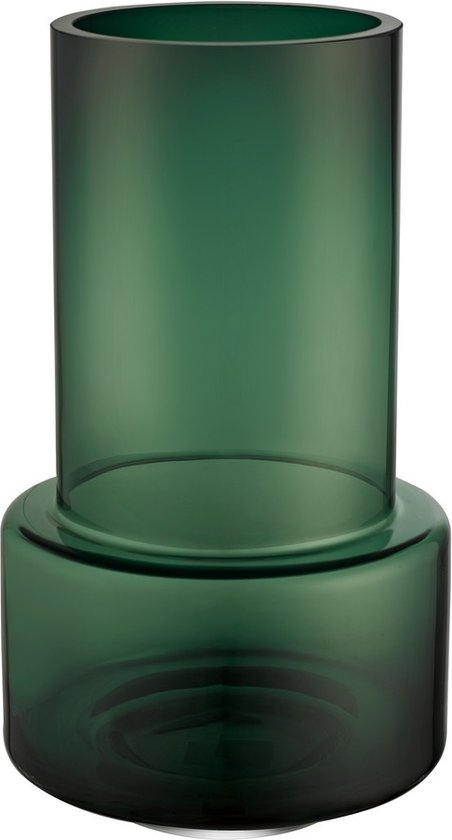 31% herfst KORTING: Luxe donkergroene glazen design vaas - hoge bloemenvaas - Belgisch merk - 9mm dik glas