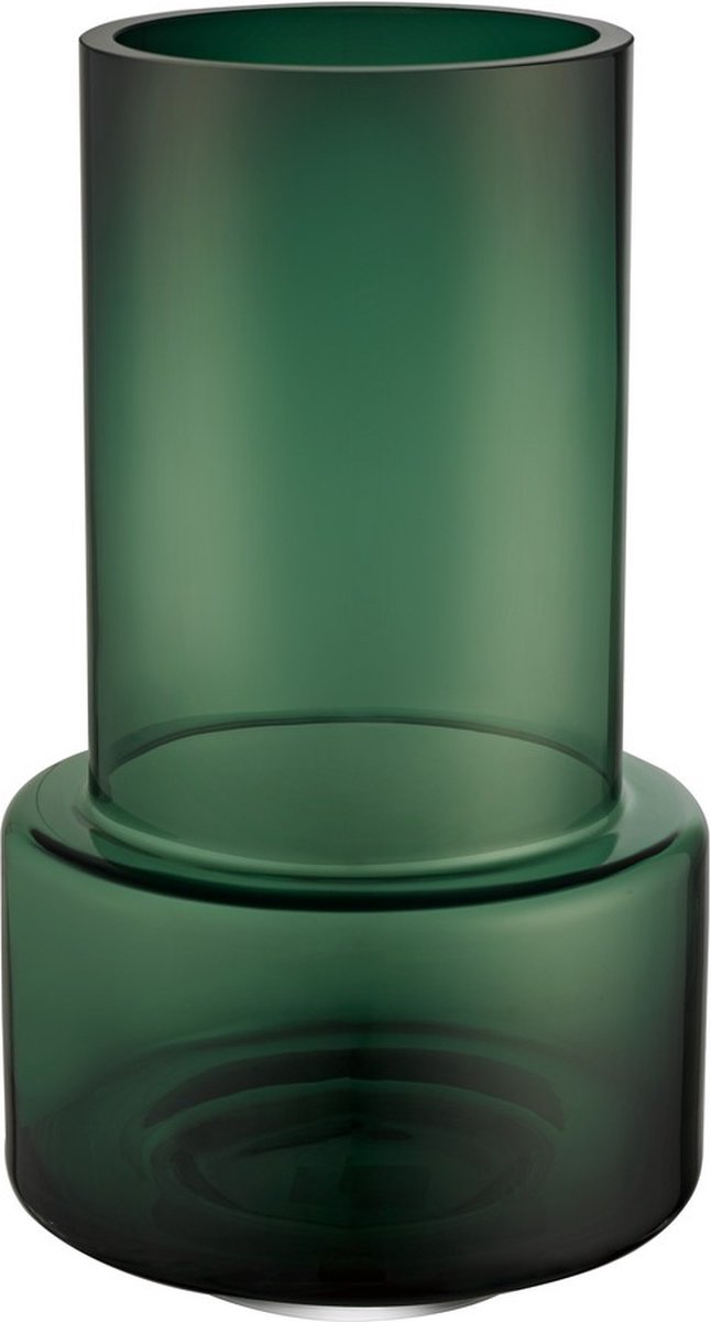 31% herfst KORTING: Luxe donkergroene glazen design vaas - hoge bloemenvaas - Belgisch merk - 9mm dik glas