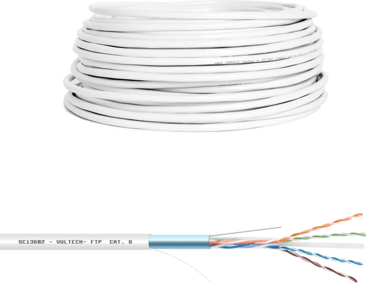 Vultech SC13602-50 netwerkkabel Wit 50 m Cat6 F/UTP (FTP)