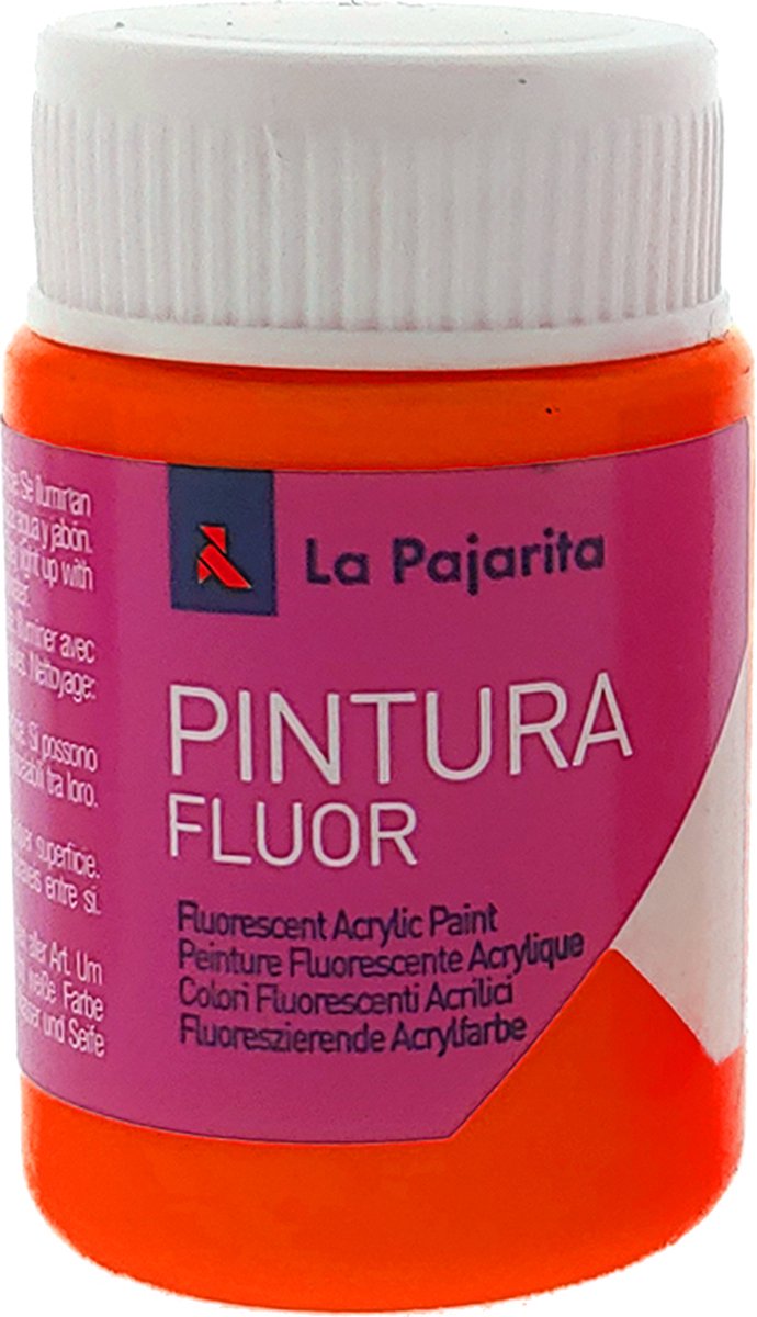 La Pajarita Fluor acrylverf oranje 35 ml - knutselverf voor kinderen.