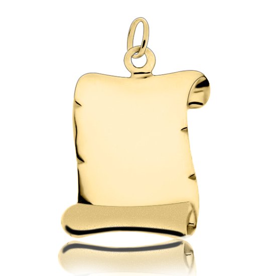 Juwelier Zwartevalk 14 karaat gouden perkamentrol hanger - 14.801.007/MAT