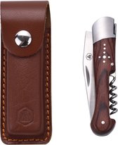 Couteau de poche Laguiole avec tire-bouchon - Acier inoxydable et palissandre - Couteau de chasse avec étui