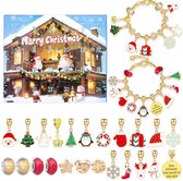 MOZY - Bracelets Calendrier de l'Avent - Bleu Clair - Or - Bijoux - 22 Breloques - Bracelet - Enfants - Décoration de Noël - Noël - Cadeau de Noël - Compte à rebours de Noël