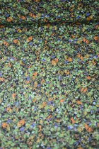 Stretchkatoen groen met kleurtjes 1 meter - modestoffen voor naaien - stoffen Stoffenboetiek