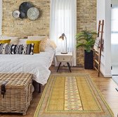 120 x 180 cm Handgemaakt vloerkleed met handborduurwerk en franjes - Boho chic decortapijt - Decoratief accent voor je woonkamer, slaapkamer, terras of kinderkamer