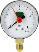 Bonfix Manometer voor CV - 0-4 bar - 1/4 buitendraad