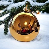 Kerstbal met naam - eigen opdruk - goud - glans - glas