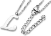 Montebello Ketting Letter L - 316L Staal PVD - Alfabet - 16x11mm - 50cm