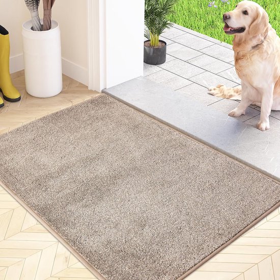 Schoonloopmat, voor binnen, 50 x 80 cm, antislip, machinewasbare vloermat, schoonloopmat, entreemat met waterabsorberende deurmat voor hond, ingang, voordeur en hal