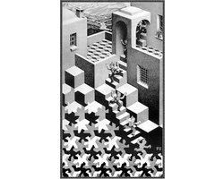 Kunstdruk M,C, Escher Kreislauf 55x65cm