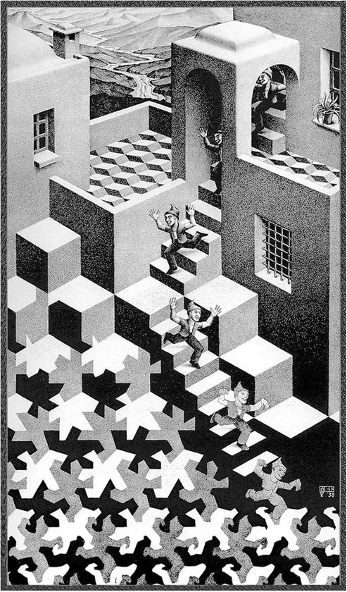 Kunstdruk M,C, Escher Kreislauf 55x65cm