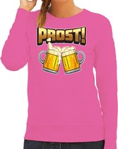 Bellatio Decorations Apres ski sweater/trui dames - prost - roze - wintersport - proost/proosten XS
