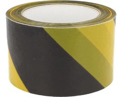 AMIG Afzetlint - geel/zwart - 70 mm x 200 m - polyethyleen - markeerlint - afzettape