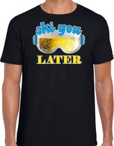 Bellatio Decorations Apres ski t-shirt voor heren - ski you later - zwart - bier/beer - wintersport XL