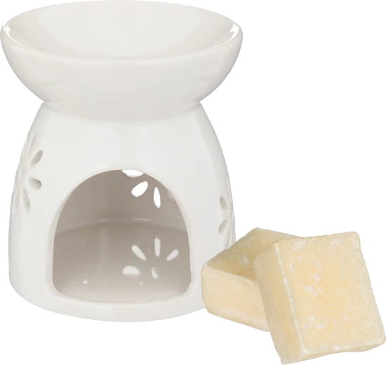 Amberblokjes/geurblokjes cadeauset - cashmere geur - inclusief geurbrander