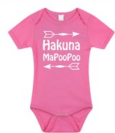 Bellatio Decorations Baby rompertje - hakuna mapoopoo - roze - kraam cadeau - babyshower 92