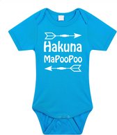 Bellatio Decorations Baby rompertje - hakuna mapoopoo - blauw - kraam cadeau - babyshower 56