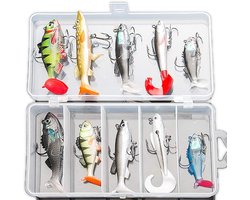 Visaas Set voor Zalmvissen - Realistische Spinning Lures van Siliconen - Acht Stuks voor de Beste Vangst - Fris en Zoutwater Geschikt - Professionele Uitrusting voor Sportvissers