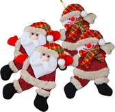 Schattige kerstman en sneeuwman kerstpoppen - kerstpoppen set 4 stuks - kerstpoppen voor in de kerstboom - kerstornament - kerst plushie - kerstpoppen voor in de kerstkrans - kerstversiering