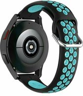 By Qubix 22mm - Siliconen sportbandje met gesp - Zwart + blauw - Huawei Watch GT 2 - GT 3 - GT 4 (46mm) - Huawei Watch GT 2 Pro - GT 3 Pro (46mm)