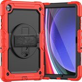 Case2Go - Hoes geschikt voor Samsung Galaxy Tab A9 Plus (2023) - Strap B Case - Rood