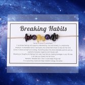Bixorp "Breaking Habits" Cadeau Armband - Edelsteen Armbandje op kaartje - Granaat, Amethist & Citrien