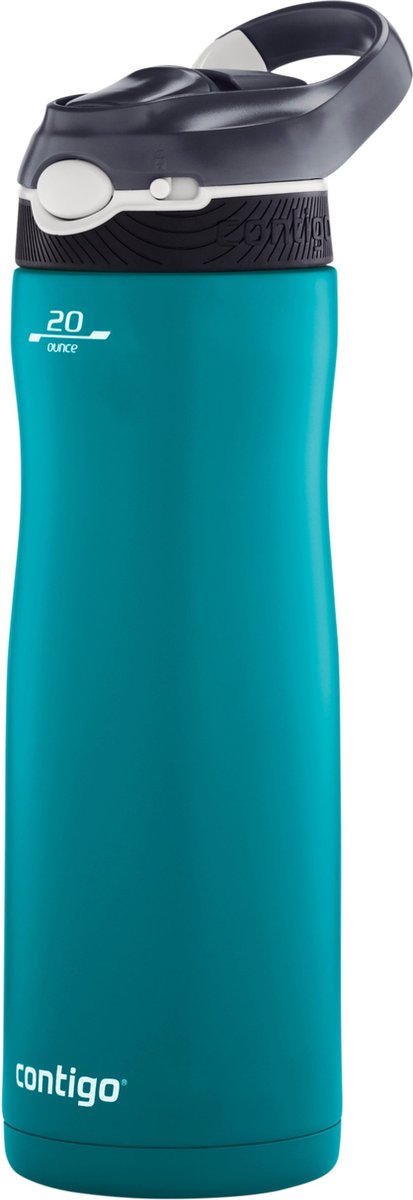 Contigo Ashland Chill drinkfles met rietje, grote BPA-vrije roestvrijstalen waterfles, thermosfles lekvrij, houdt dranken tot 24 uur koel; voor sport, fietsen, joggen, wandelen, 590 ml | Scuba thumbnail 3
