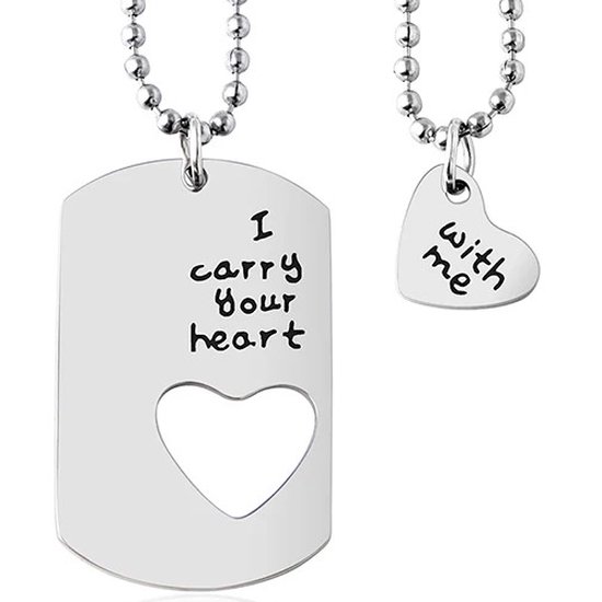 Set de colliers I Carry Your Heart With Me – Cadeau d'amour