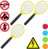 Relaxdays 3x elektrische vliegenmepper - tegen muggen, insecten & vliegen - geel