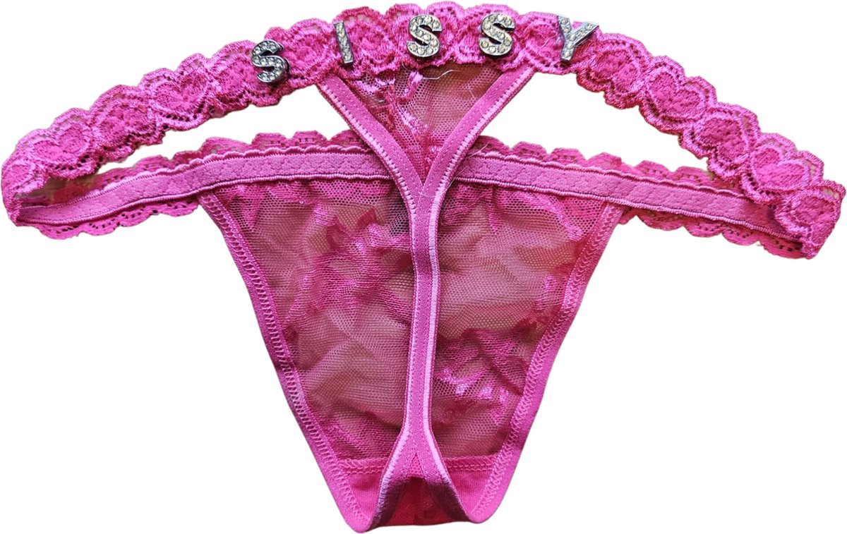 SissyMarket - String met woord - Pink