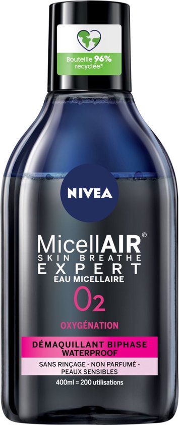 NIVEA Micellair Water Waterproof Expert Make-up Remover - Make-up remover - Zwarte thee extract - Aminozuren - 400 ml - NIVEA