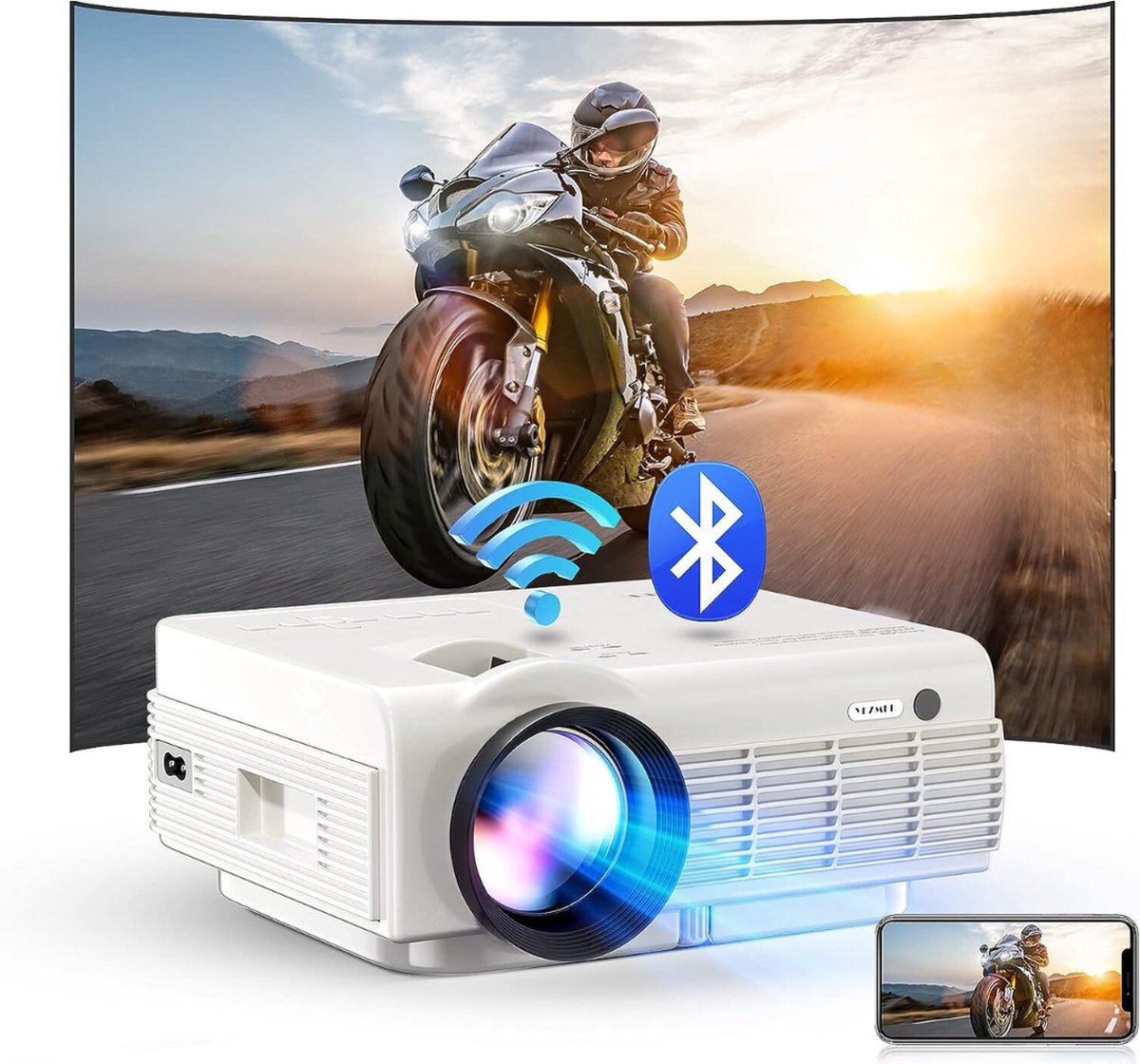 Luxe beamer - 4K ondersteuning projector - 5G/WiFi/Bluetooth - home cinema - 15000 Lumen
