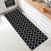 woonkamertapijt, modern, geometrisch antislip vloer voor gang, tapijt, gelloper, zwart-wit (zwart, 120 x 200 cm)
