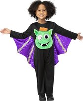 Smiffy's - Vleermuis Kostuum - Groene Misselijkmakende Vleermuis Kind Kostuum - Zwart - Maat 116 - Halloween - Verkleedkleding