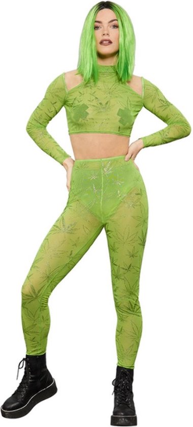 Smiffy's - Hippie Kostuum - Marie Johanna Verslaafd Aan De Natuur - Vrouw - Groen - Extra Small - Carnavalskleding - Verkleedkleding