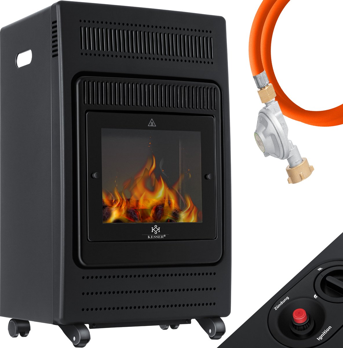 Gasverwarming Keramische Gaskachel, 2-in-1, Draagbare 1,3 KW Gaskachel Campingverwarming Met Grill Mobiel Mini Butaangas Gasfornuis Voor Buitenverwarming